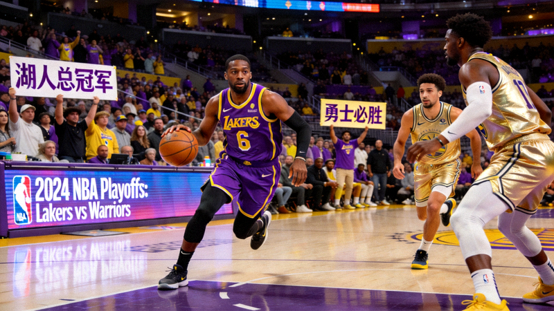 NBA季后赛洛杉矶湖人队对阵金州勇士队的比赛现场实况